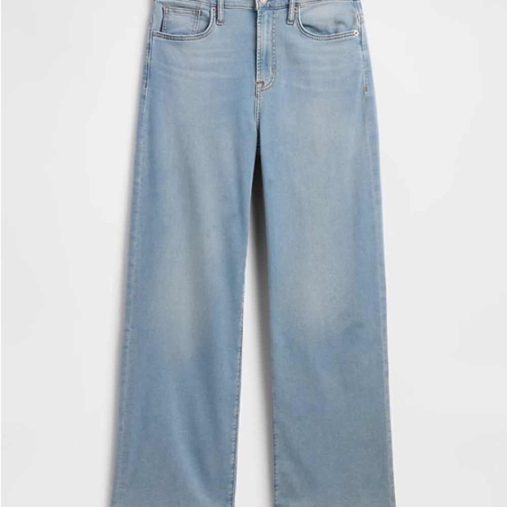 GAP Factory Light Wash High Rise Wide-Leg Sweatpant Jeans